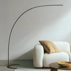 Lindby Arbejdsrum/Kontor|Pendellamper>LED-gulvlampe Danua, sort, metal, højde 200 cm