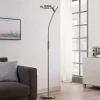 Lindby Pendellamper>LED-gulvlampe Darion, grå, metal, dæmpbar, 180 cm