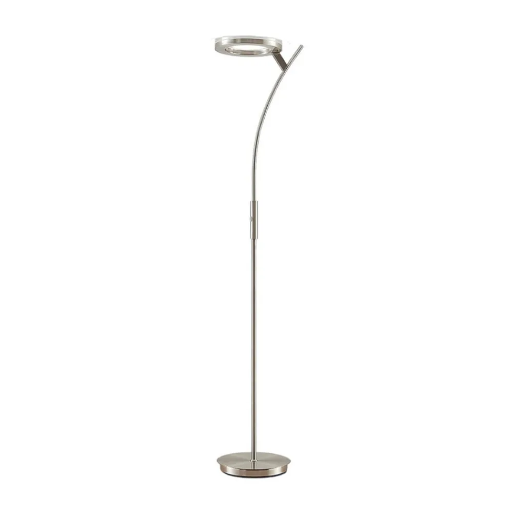 Lindby Pendellamper>LED-gulvlampe Darion, grå, metal, dæmpbar, 180 cm