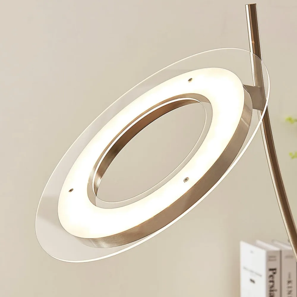 Lindby Pendellamper>LED-gulvlampe Darion, grå, metal, dæmpbar, 180 cm