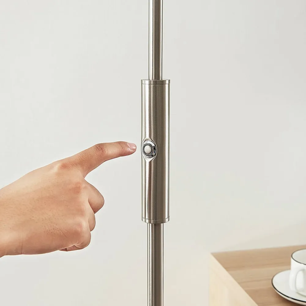 Lindby Pendellamper>LED-gulvlampe Darion, grå, metal, dæmpbar, 180 cm