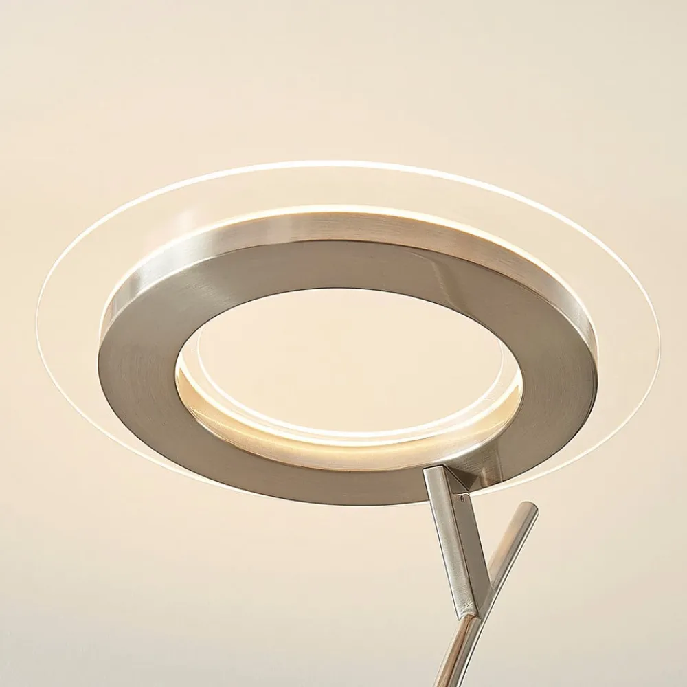 Lindby Pendellamper>LED-gulvlampe Darion, grå, metal, dæmpbar, 180 cm