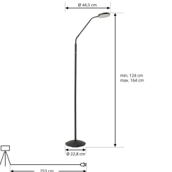 Lindby LED-gulvlampe Elvyn, sort, justerbar