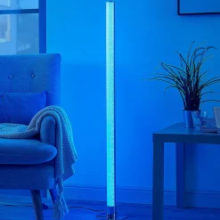 LED-gulvlampe Hadis, RGB, fjernbetjening, hvid, 120 cm^Lindby Sale