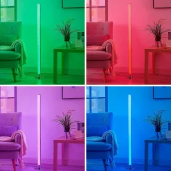 LED-gulvlampe Hadis, RGB, fjernbetjening, hvid, 120 cm^Lindby Sale