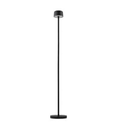 Lindby LED-gulvlampe Isason, sort, aluminium, Ø 11 cm