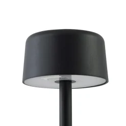 Lindby LED-gulvlampe Isason, sort, aluminium, Ø 11 cm