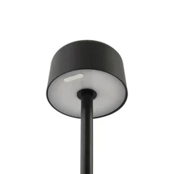 Lindby LED-gulvlampe Isason, sort, aluminium, Ø 11 cm