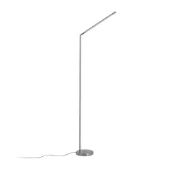 Lindby LED-gulvlampe Jabbo, 163 cm, nikkel, metal
