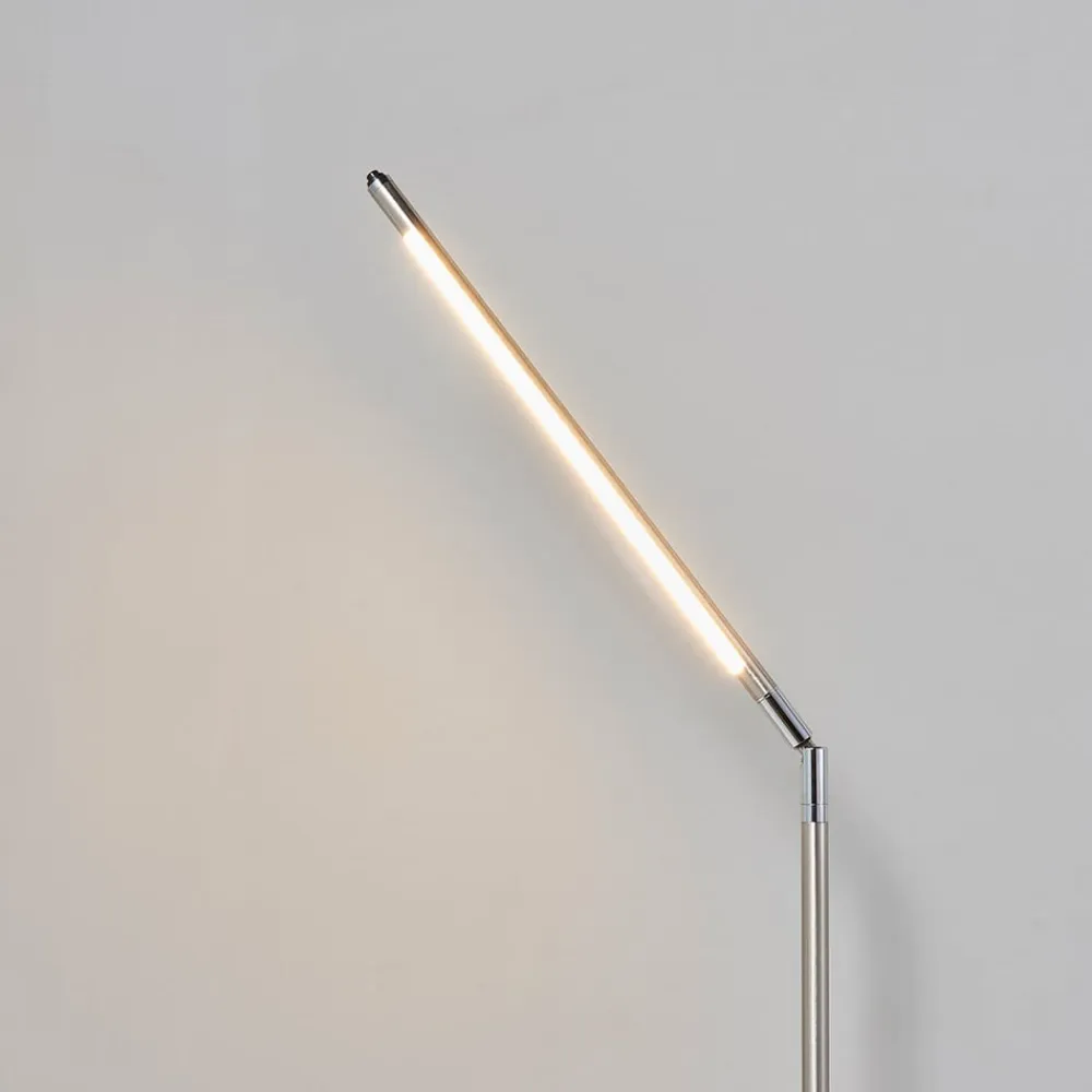 Lindby LED-gulvlampe Jabbo, 163 cm, nikkel, metal