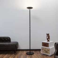 LED-gulvlampe Malea, sort, metal, dæmpbar, 180 cm^Lindby Online