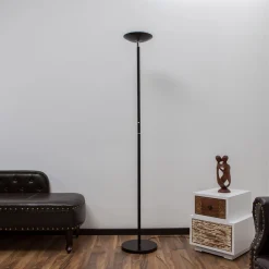 LED-gulvlampe Malea, sort, metal, dæmpbar, 180 cm^Lindby Online