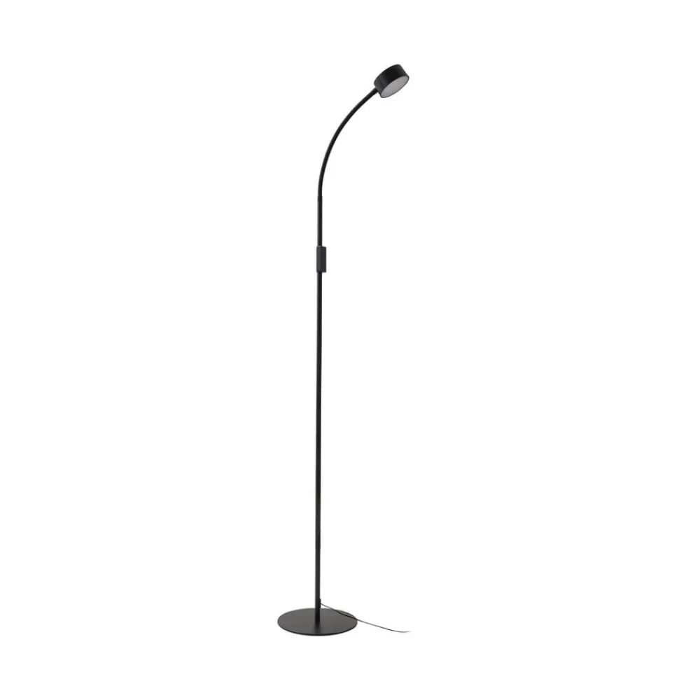 Lindby LED-gulvlampe Maori, 140 cm, sort, CCT, dæmpbar