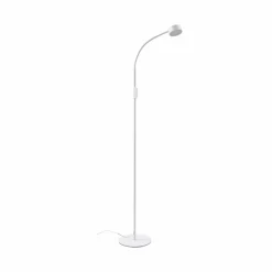 Lindby LED-gulvlampe Maori, hvid, metal, CCT, dæmpbar