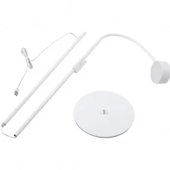 Lindby LED-gulvlampe Maori, hvid, metal, CCT, dæmpbar