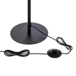 Lindby LED-gulvlampe Munja, sort, metal, dæmpbar