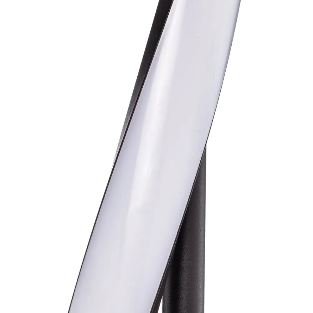 Lindby LED-gulvlampe Munja, sort, metal, dæmpbar