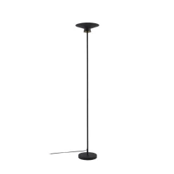 Lindby LED-gulvlampe Norvind, sort, metal, 1 lyskilde