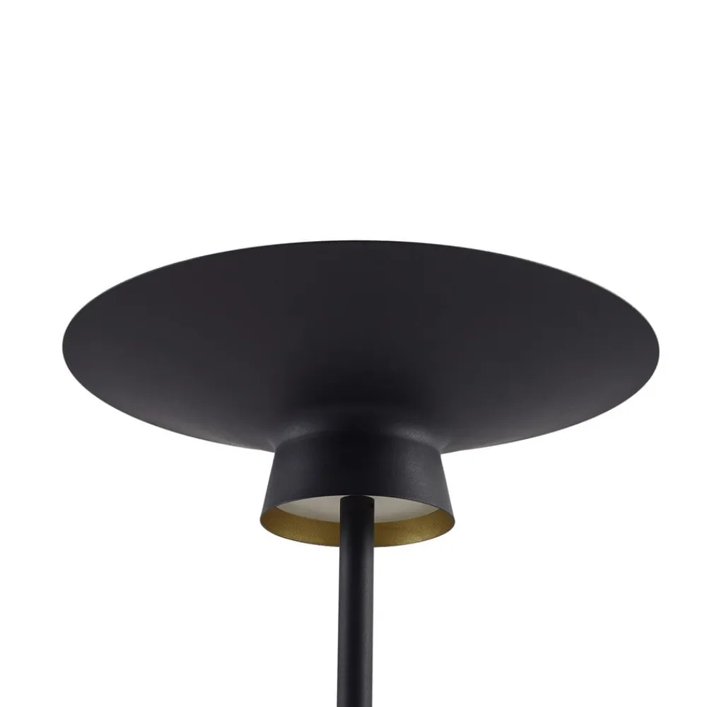 Lindby LED-gulvlampe Norvind, sort, metal, 1 lyskilde