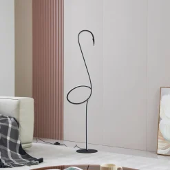 Lindby LED-gulvlampe Pajaro, 130 cm, sort, CCT, dæmpbar