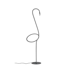 Lindby LED-gulvlampe Pajaro, 130 cm, sort, CCT, dæmpbar