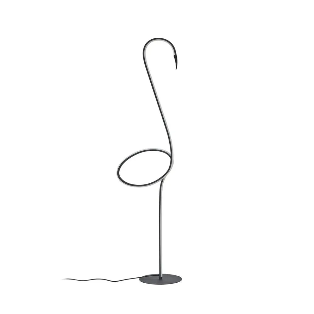 Lindby LED-gulvlampe Pajaro, 130 cm, sort, CCT, dæmpbar