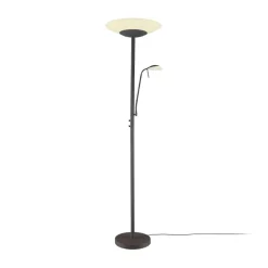 Lindby LED-gulvlampe Ragna, læselampe, sort, dæmpbar