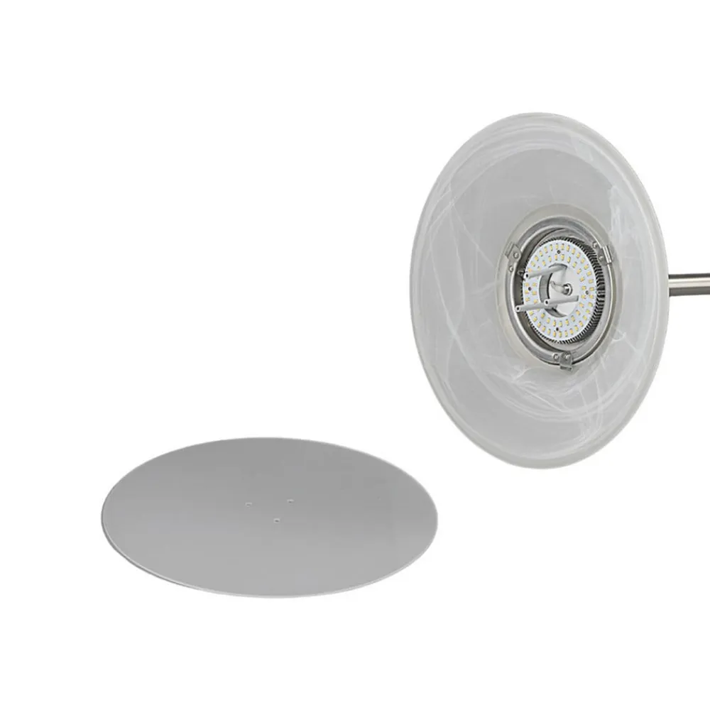 Lindby LED-gulvlampe Ragna, læselampe, nikkel, dæmpbar