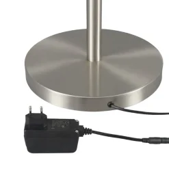 Lindby LED-gulvlampe Ragna, læselampe, nikkel, dæmpbar