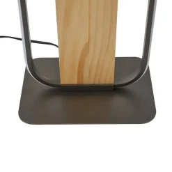 LED-gulvlampe Romilda, grå, træ, højde 122 cm^Lindby Clearance