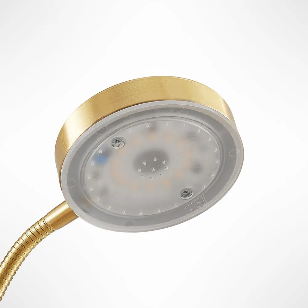 Lindby Gulvlamper|Gulvlamper>LED-gulvlampe Seppa, rund, messing, metal, 180 cm