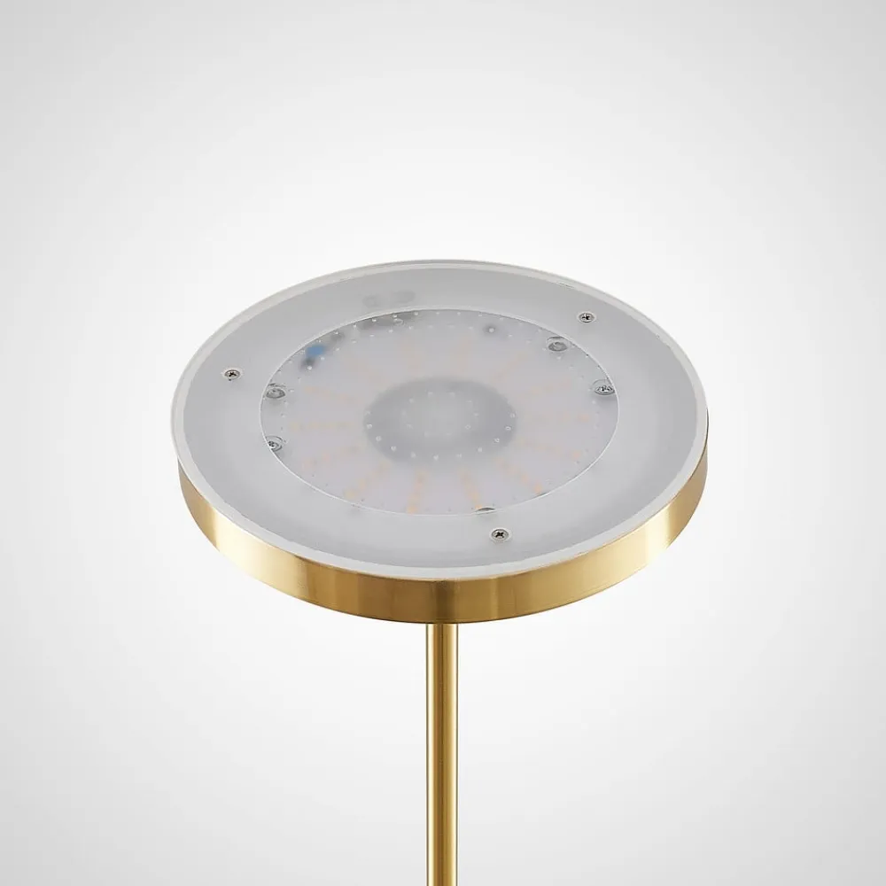 Lindby Gulvlamper|Gulvlamper>LED-gulvlampe Seppa, rund, messing, metal, 180 cm