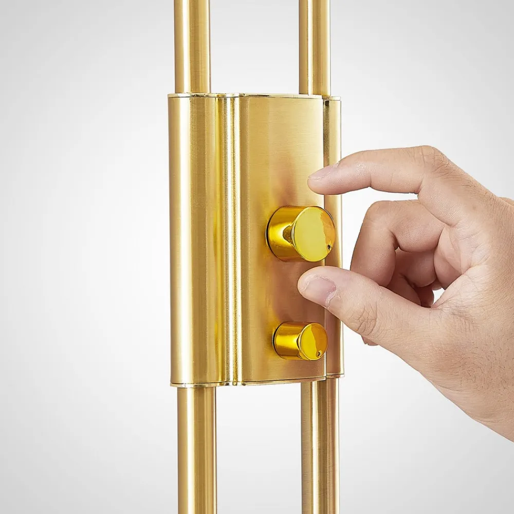 Lindby Gulvlamper|Gulvlamper>LED-gulvlampe Seppa, rund, messing, metal, 180 cm