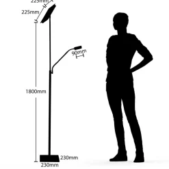 Lindby LED-gulvlampe Sumani, kantet, nikkel, højde 180 cm