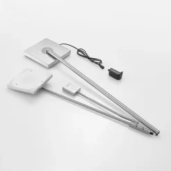 Lindby LED-gulvlampe Sumani, kantet, nikkel, højde 180 cm