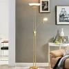 Lindby Gulvlamper|Gulvlamper>LED-gulvlampe Yveta, messing, metal, dæmpbar, 183 cm
