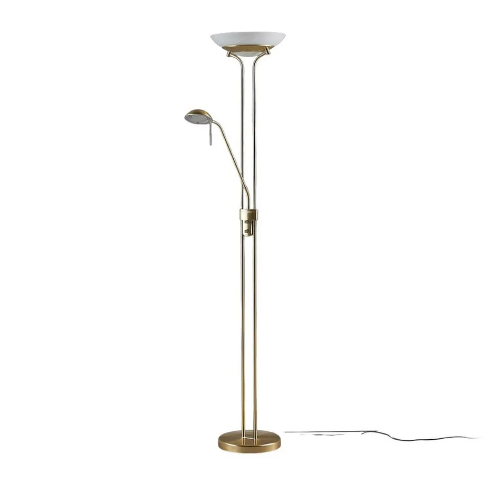 Lindby Gulvlamper|Gulvlamper>LED-gulvlampe Yveta, messing, metal, dæmpbar, 183 cm