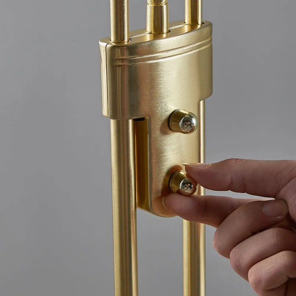 Lindby Gulvlamper|Gulvlamper>LED-gulvlampe Yveta, messing, metal, dæmpbar, 183 cm