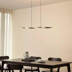 Lindby Pendellamper>LED-hængelampe Jaren, sort/brun, 100 cm, CCT