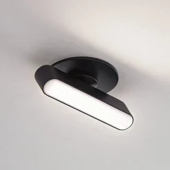 LED-indbygningslampe Eldrin, sort, lysliste, 13,1 cm^Lindby Online