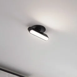 LED-indbygningslampe Eldrin, sort, lysliste, 13,1 cm^Lindby Online