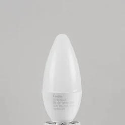Lindby LED-kertepære, E14, C35, 4,5W, opal, 3000K, sæt med 3 stk