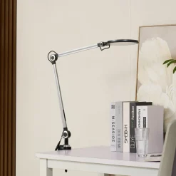 LED-klemlampe Nyxaris, grå, metal, CCT, 52 cm^Lindby Best