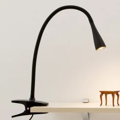 LED-klemmelampe Baris, højde 44 cm, sort, 3000K^Lindby New