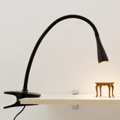 LED-klemmelampe Baris, højde 44 cm, sort, 3000K^Lindby New