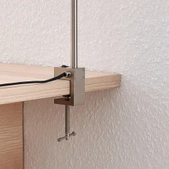 Lindby LED-klemmelampe Hanilo, højde 80 cm, nikkel, metal