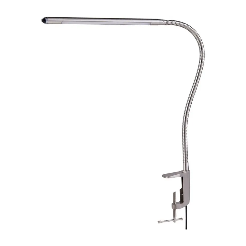 Lindby LED-klemmelampe Lionard, 53 cm, mat nikkel, metal