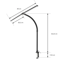 LED-klemmelampe Nilay, højde 97,5 cm, CCT, hjemmekontor^Lindby Sale