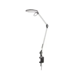 Lindby LED-klemmelampe Nyxaris, sølv, metal, CCT, 52 cm