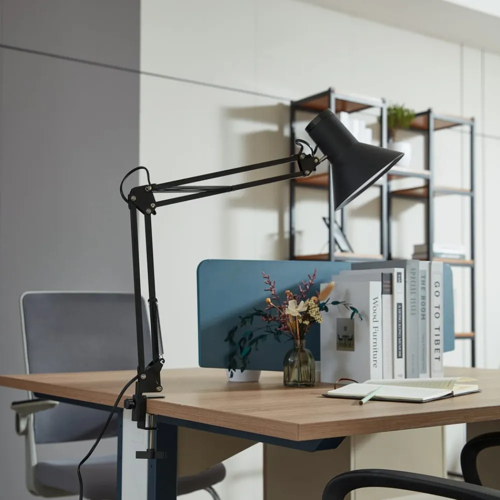 Lindby LED-klemmelampe Undra, sort, metal, justerbar